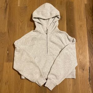 LULULEMON gray scuba oversized half-zip hoodie, great condition, size XS/S
